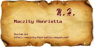 Maczity Henrietta névjegykártya